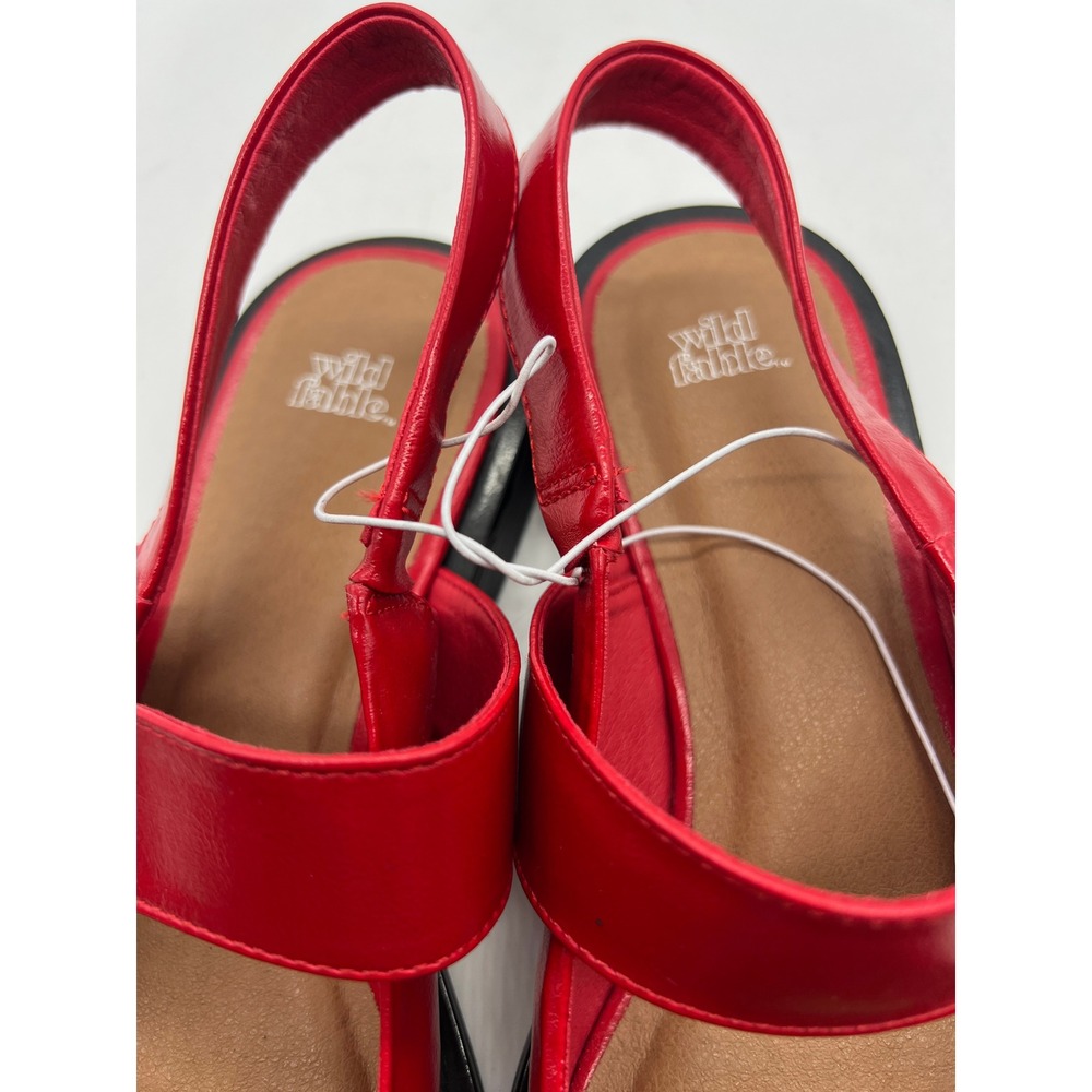Punk Indie Edgy Wild Fable Red Buckle Slingback Pointed Toe Flats 9.5 Red - Picture 4 of 9